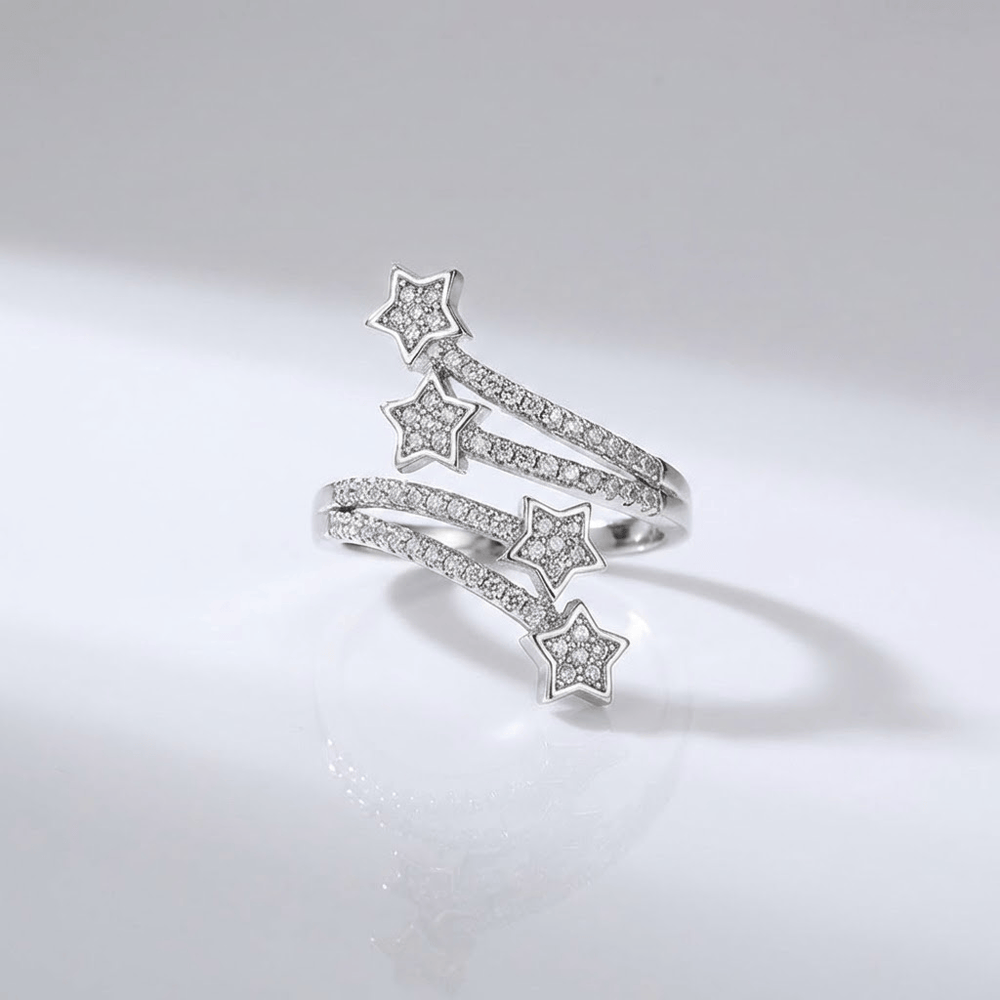 Silver Star Zirconia Wrap - (Adjustable)
