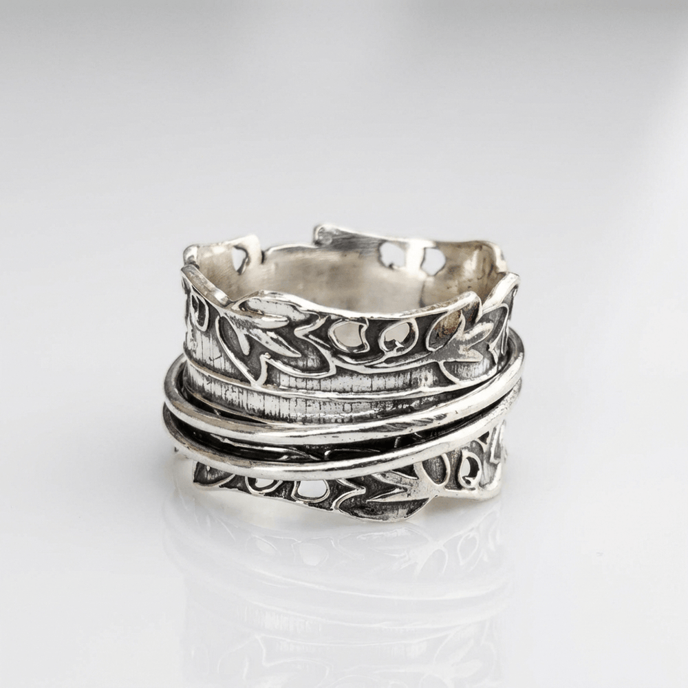 Silver Zirconia Layered Ring Set