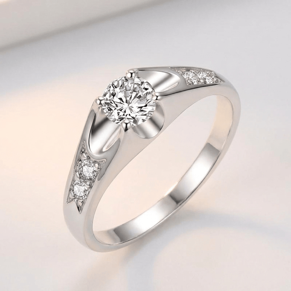 Silver Zirconia Modern Embrace Ring