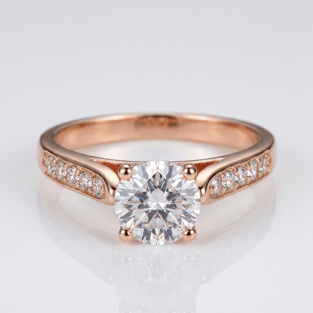 Classic Round Zirconia Rose Gold Ring