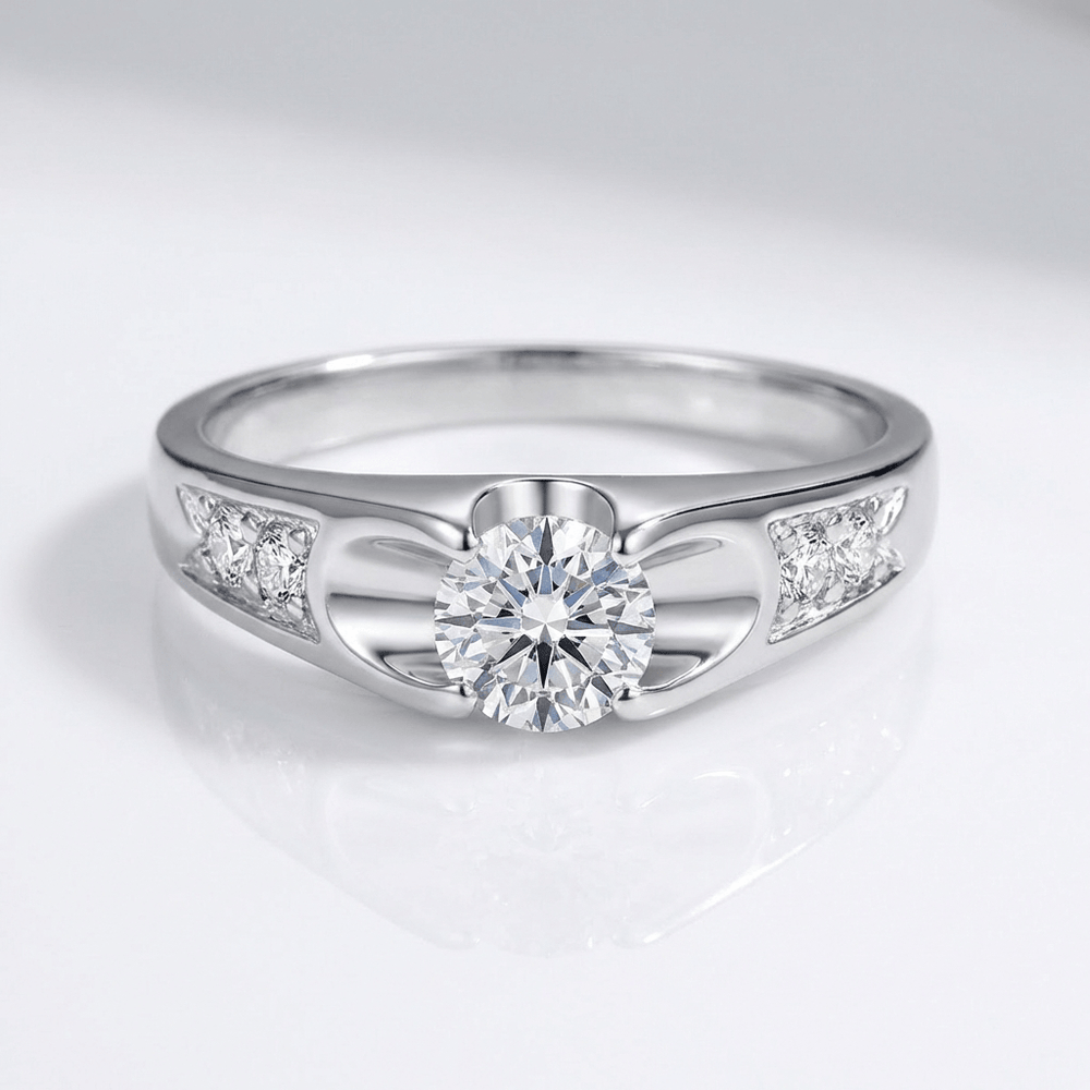 Classic Rose Gold Zirconia Solitaire Ring