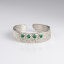 Emerald Textured Cuff Ring - (Adjustable)