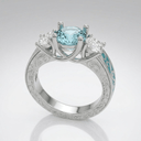 Silver Gemstone Oval Halo Ring