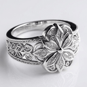 Silver Flower Zirconia Ring