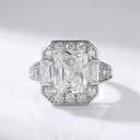 Silver Rectangular Zirconia Ring