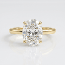 Gold Oval Diamond Solitaire Ring