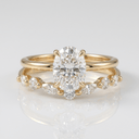 Gold Oval Diamond Marquise Band Set