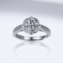 Silver Diamond Bloom Ring - (Adjustable)