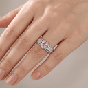 Pink Crystal Band Ring - (Adjustable)