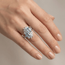 Aquamarine Crystal Silver Ring - (Adjustable)