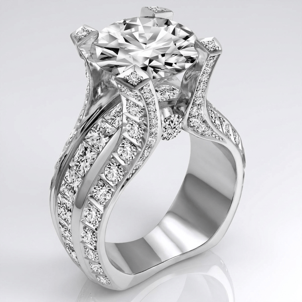 Silver Diamond Glamour Ring