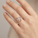 Rose Gold Zirconia Twisted Knot Ring - (Adjustable)