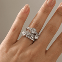 Silver Twin Sparkle Ring