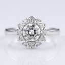 Silver Zirconia Lotus Light Ring