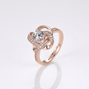 Rose Gold Zirconia Twisted Knot Ring - (Adjustable)