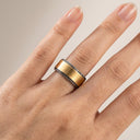 Handmade Rustic Two Tone Ring - (Adjustable)