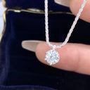 Moissanite Solitaire Pendant Sterling Silver Necklace