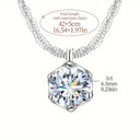 Moissanite Solitaire Pendant Sterling Silver Necklace