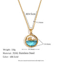 Blue Ocean Whale Pendant Necklace