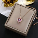 Crystal Ocean Heart Pendant Necklace