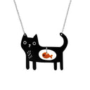 Whimsical Cat & Fish Acrylic Pendant Necklace