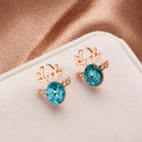 Festive Reindeer Crystal Stud Earrings