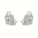 Silver and Gold Two-Tone Hug Earrings