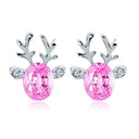Festive Reindeer Crystal Stud Earrings