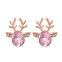 Festive Reindeer Crystal Stud Earrings