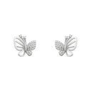 Elegant Zircon Butterfly Stud Earrings