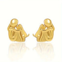 Silver and Gold Two-Tone Hug Earrings