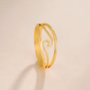 Ocean Wave Ring in Gold