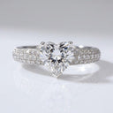 Heart Diamond Silver Pavé Ring