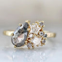 Vintage Zirconia White & Blue Golden Ring