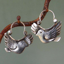 Vintage Bird Earrings in Silver