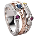 Vintage Colorful Hollow Zirconia Ring