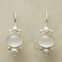 Vintage White Crystal Pearl Earrings