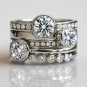 Vintage Silver & Crystal Layered Ring