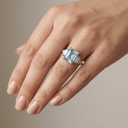 Silver Diamond Trio Ring