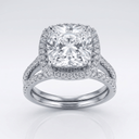 Silver Square Zirconia Halo Ring